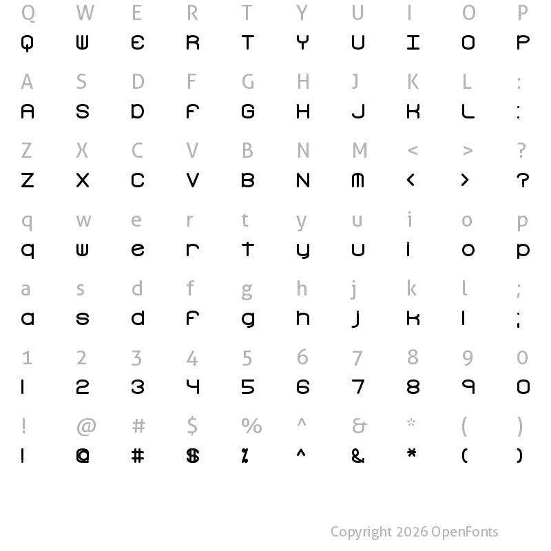 Character Map of Freak Turbulence BRK Regular