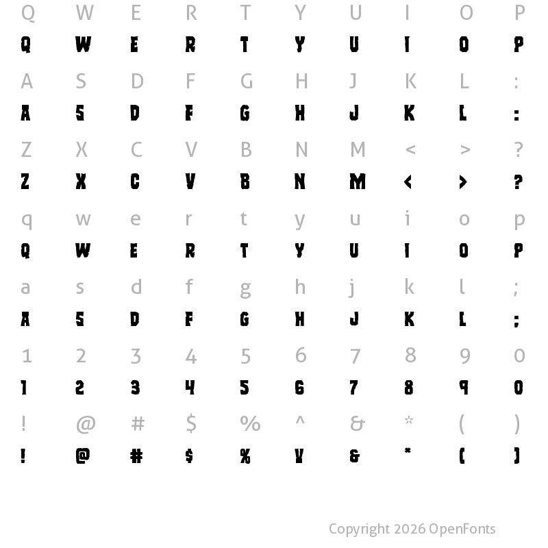 Character Map of Freakfinder Expanded Expanded