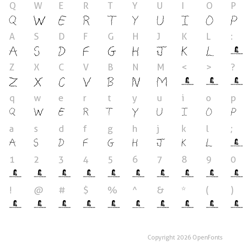 Character Map of Freaky Friday Regular