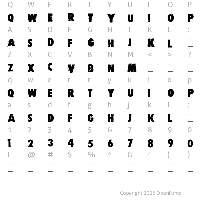 Character Map of Free press Regular