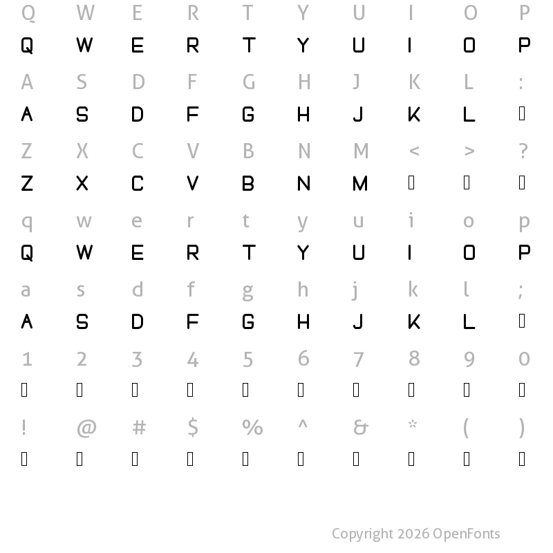 Character Map of FREELAH Regular