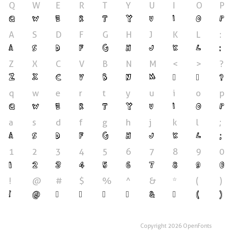 Character Map of (FREEWIND) Medium