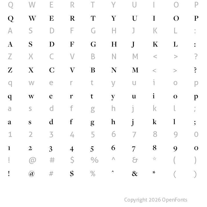 Character Map of FreightDisp Pro Semibold