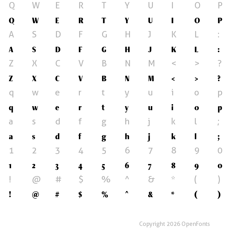 Character Map of FreightNeoCnd Pro Black