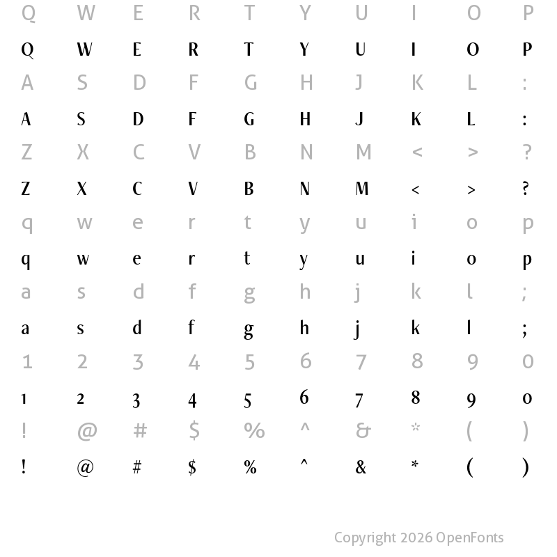 Character Map of FreightNeoCnd Pro Medium