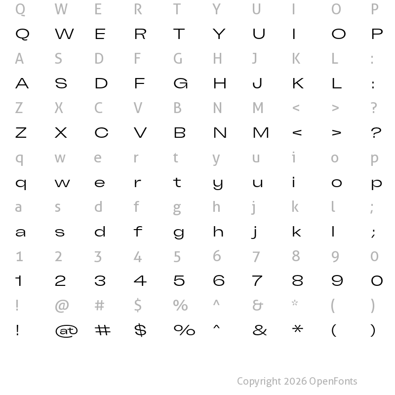 Character Map of Freizeit 140 Regular