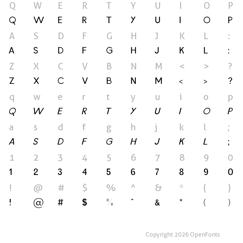 Character Map of FRENCH LOVERS Demo