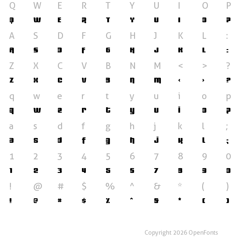 Character Map of Fresh Bionik SE Regular