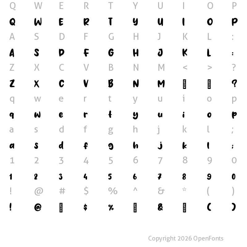 Character Map of Fresh Fruit Regular