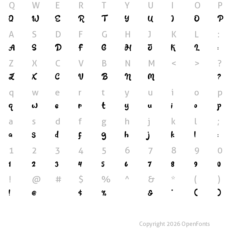 Character Map of Fresh Mango Regular