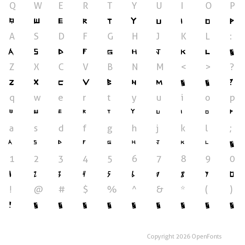 Character Map of FreshSticks Regular