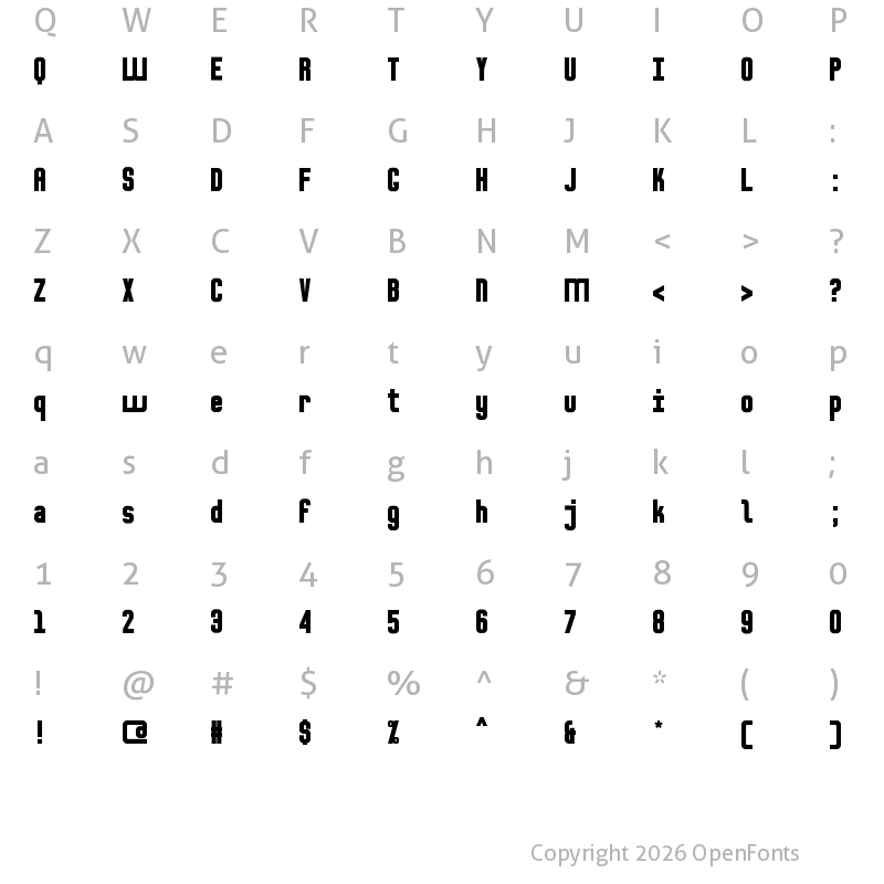 Character Map of Fresko MS Regular