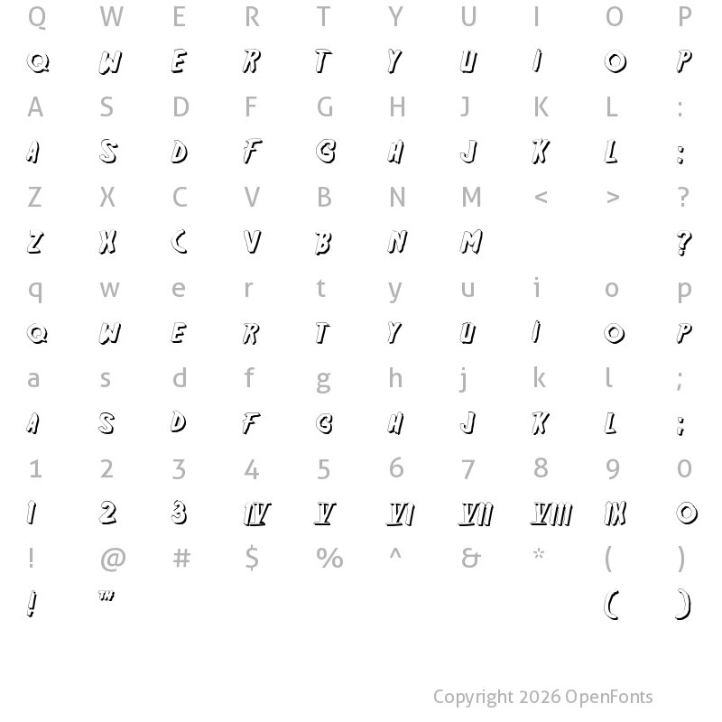 Character Map of Friday13SH Regular