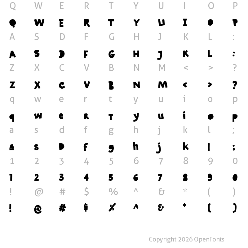 Character Map of Fried Banana Regular