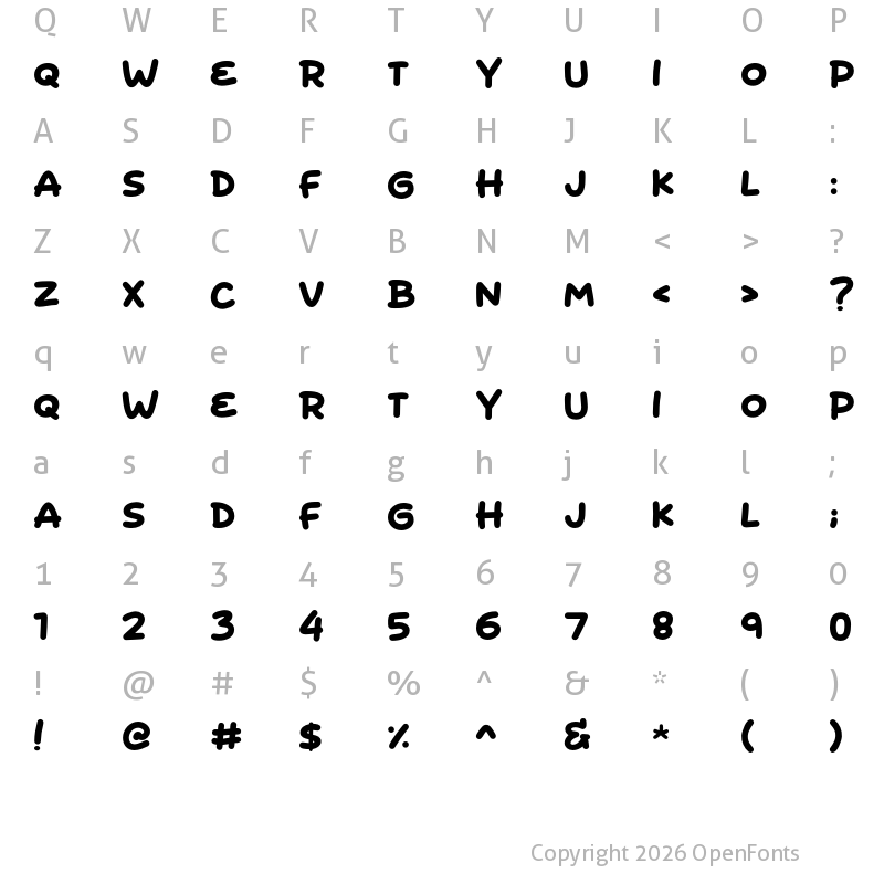 Character Map of Fried Duck Regular