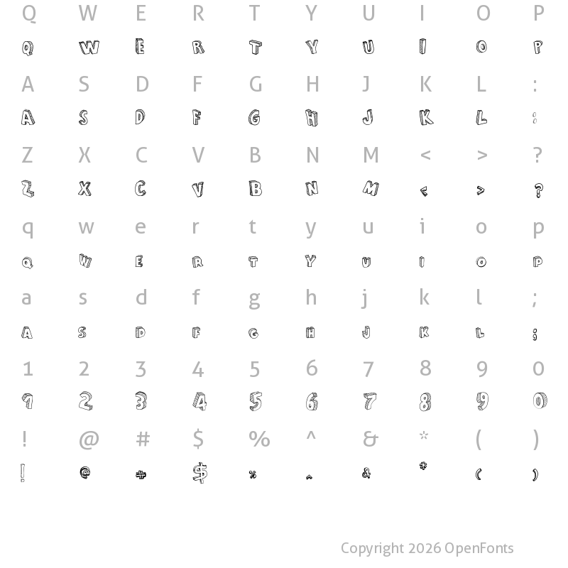 Character Map of From Cartoon Blocks Regular