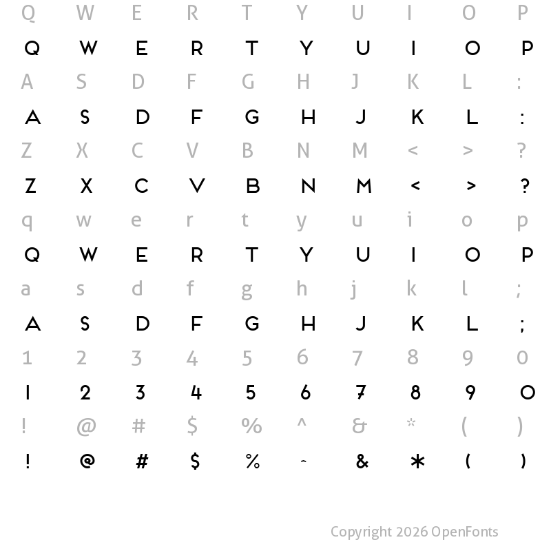 Character Map of Frontage-Regular ?