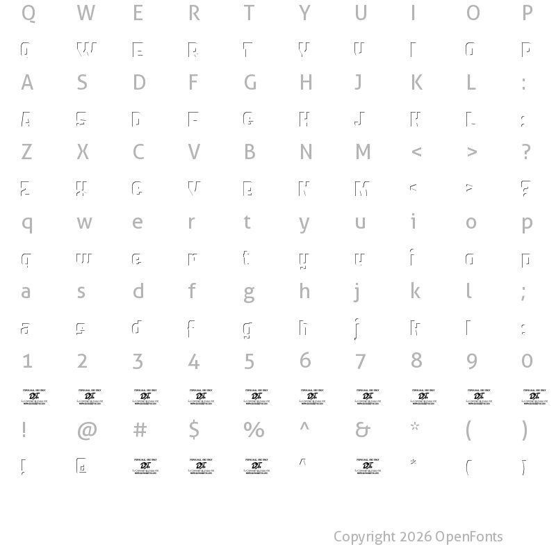 Character Map of FROS BOLD Inner Regular