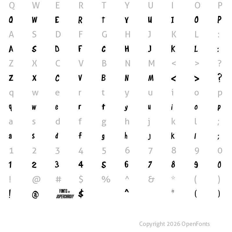 Character Map of Frosty's Winterland Regular