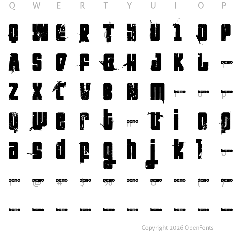 Character Map of FT NihilistPhilosophy Demoversion