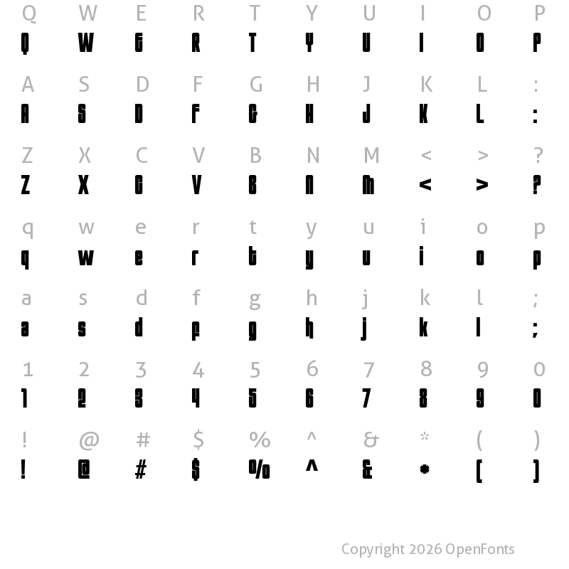 Character Map of FT Supervisor Regular