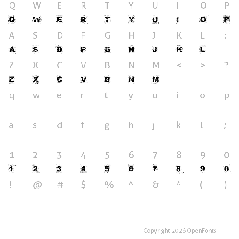 Character Map of FuckAutority Regular