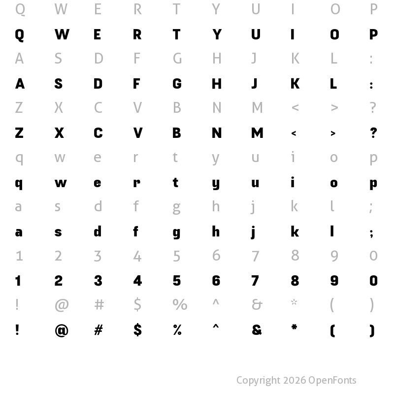 Character Map of Fuji Bold