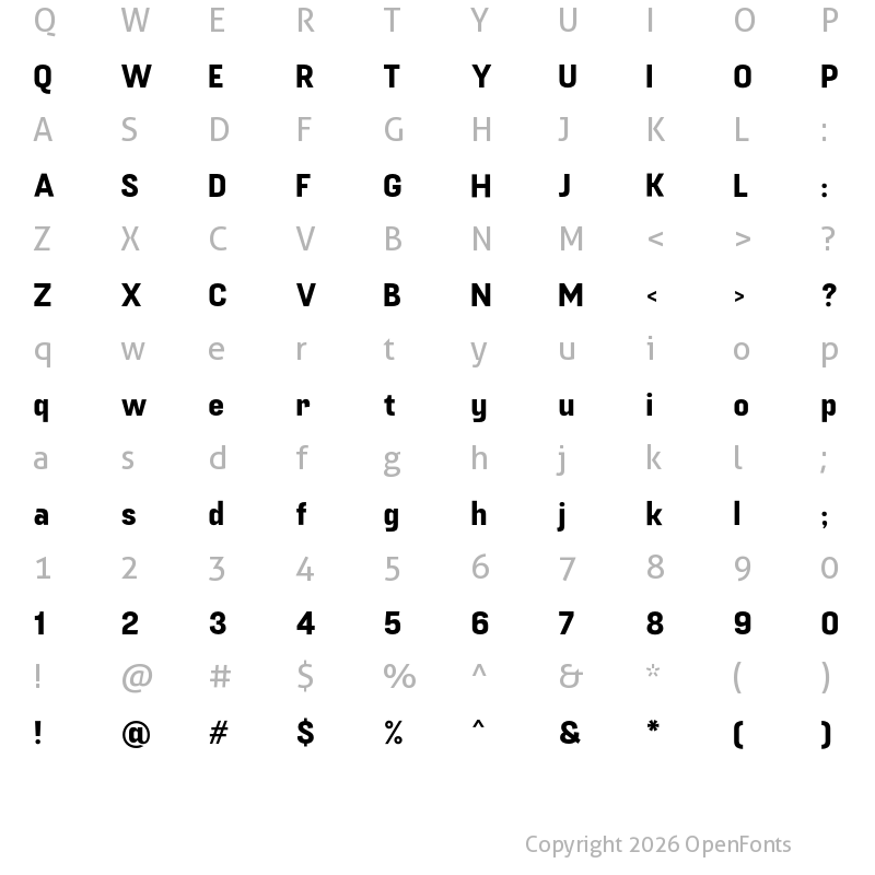 Character Map of Fuji Medium