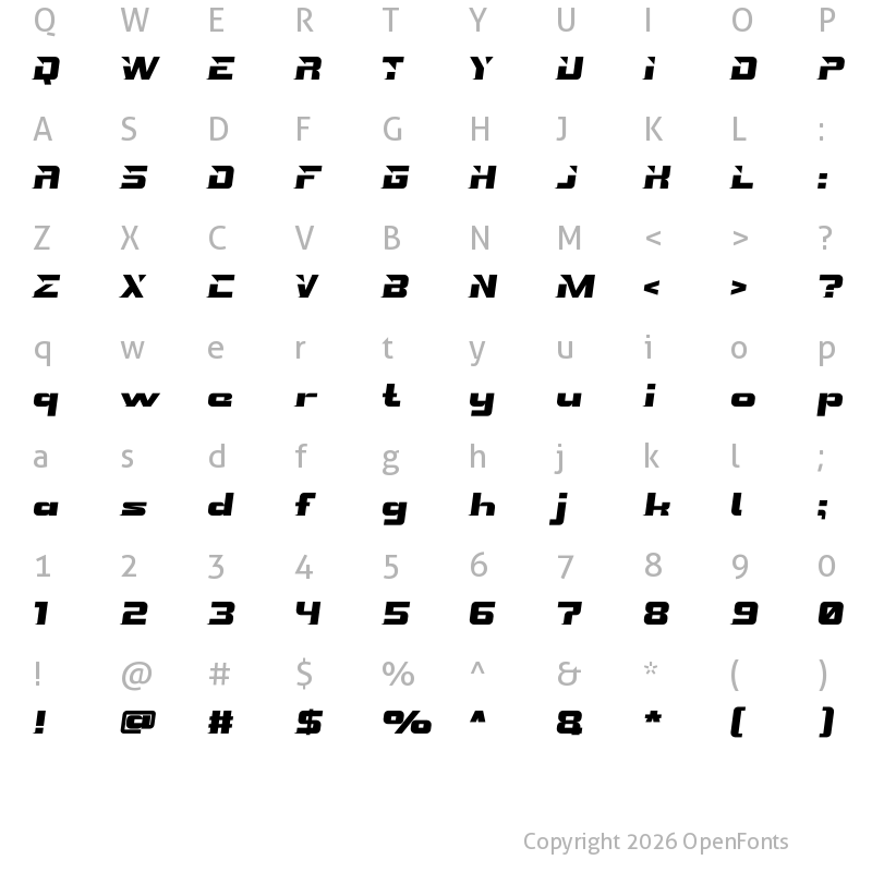 Character Map of FULL-GASS Regular