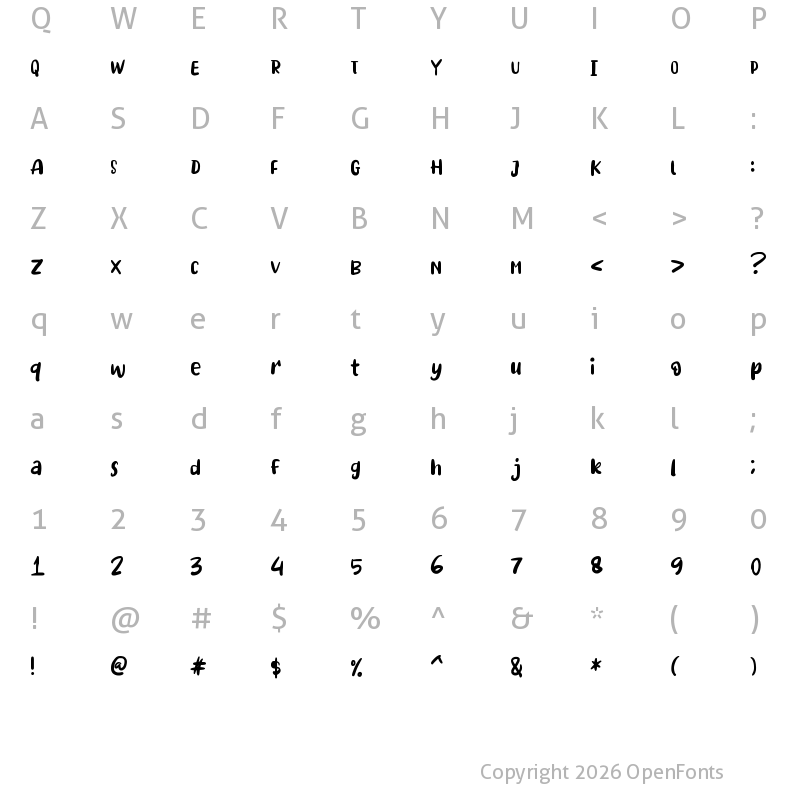 Character Map of FullFill Regular