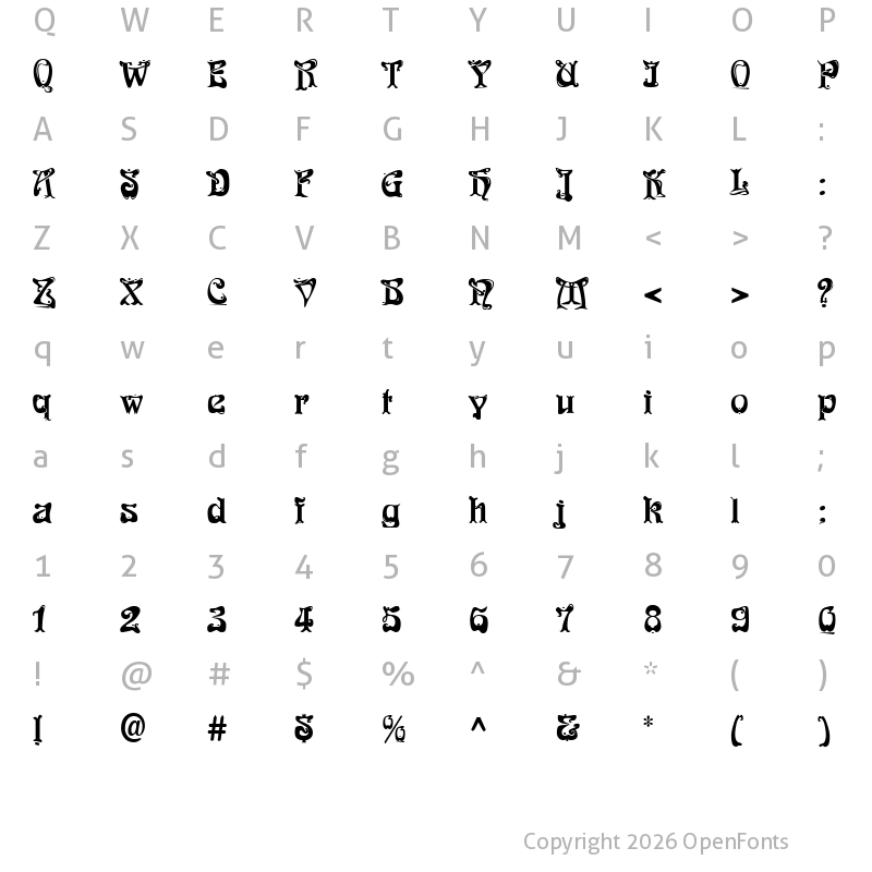 Character Map of Funk Regular