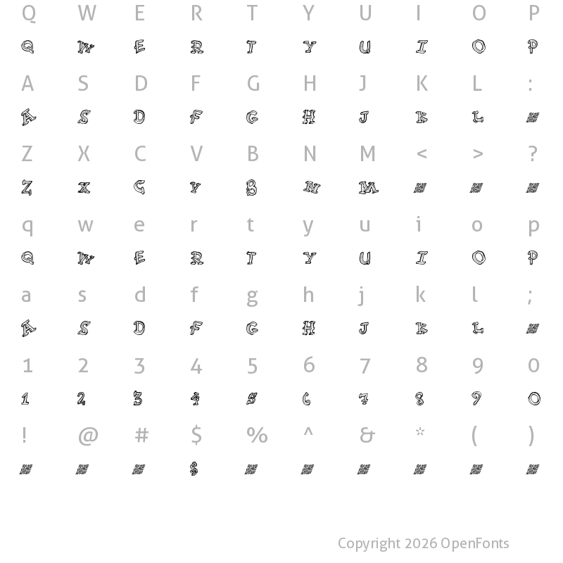 Character Map of FunTime Regular