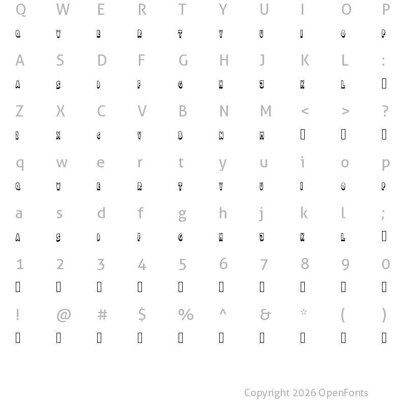 Character Map of FuntleCaps Regular