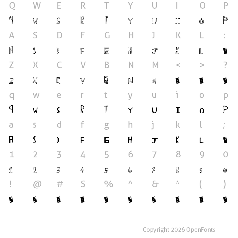Character Map of FunTrucks Regular