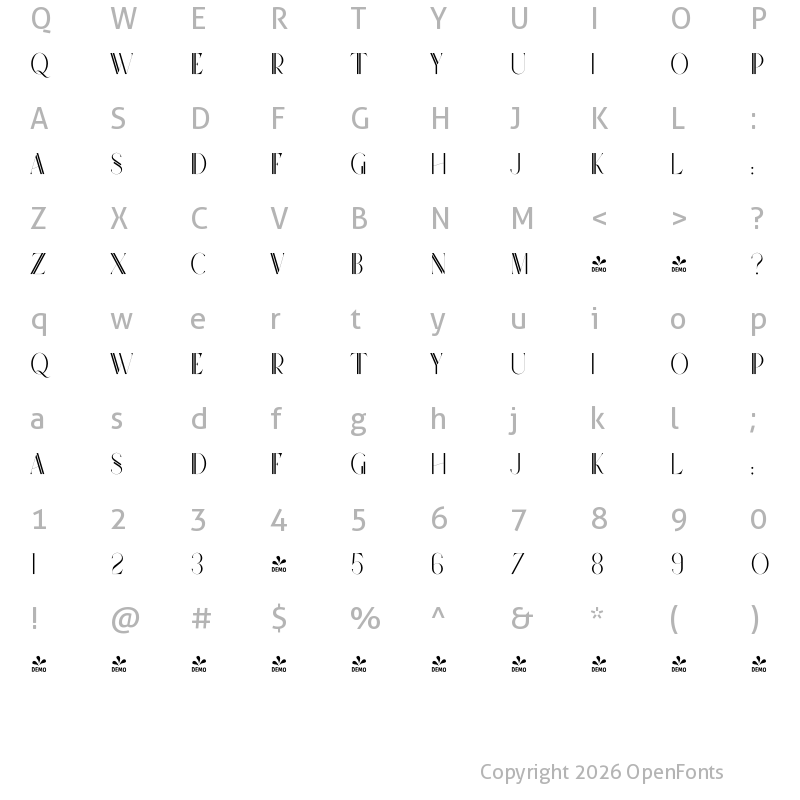 Character Map of Future Flow Two Line