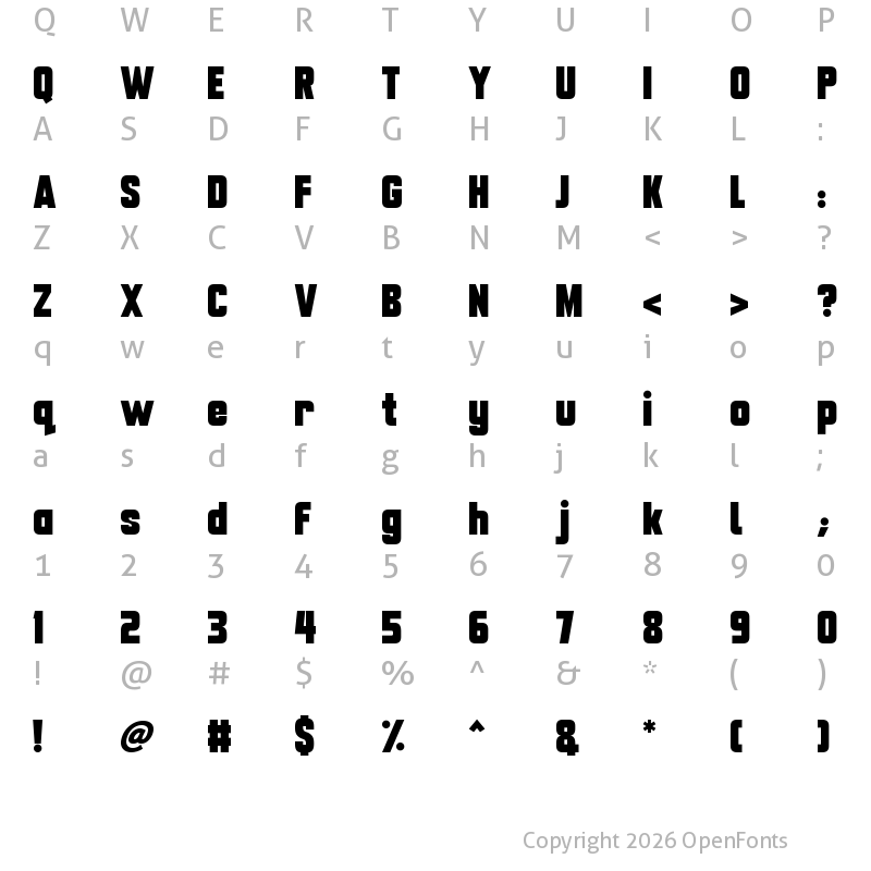 Character Map of Future Friends Regular