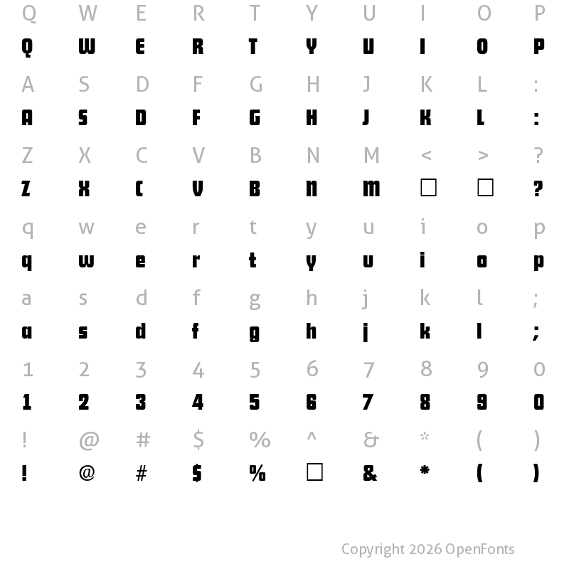 Character Map of FutureFont Regular