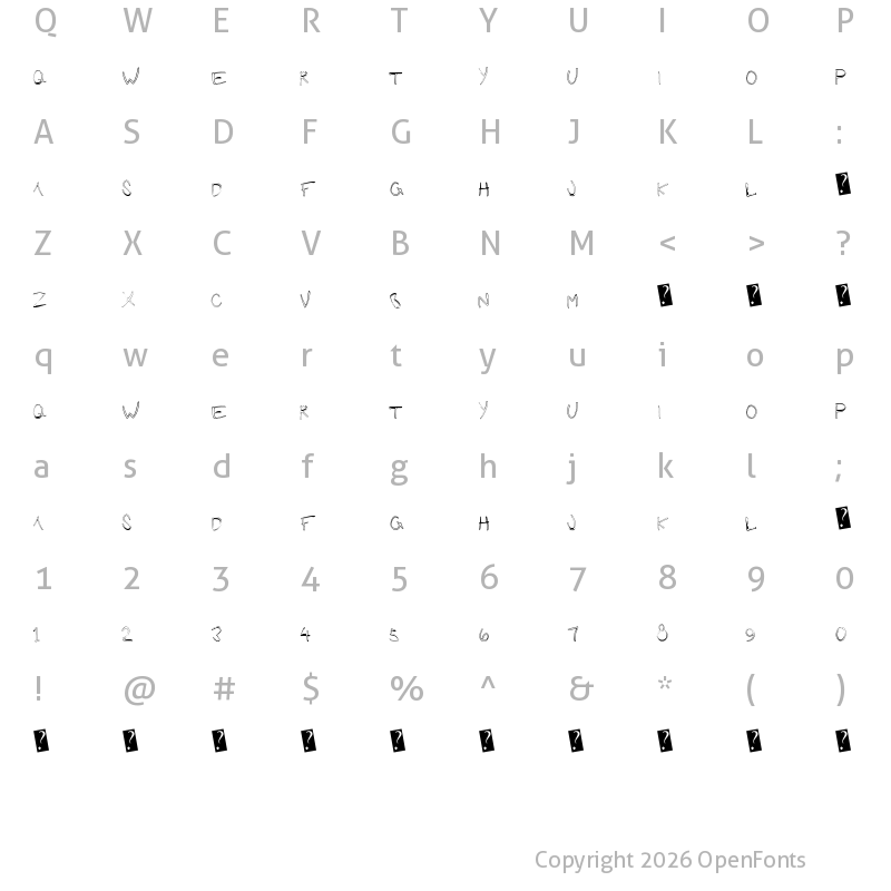 Character Map of FutureGirlfriend Regular