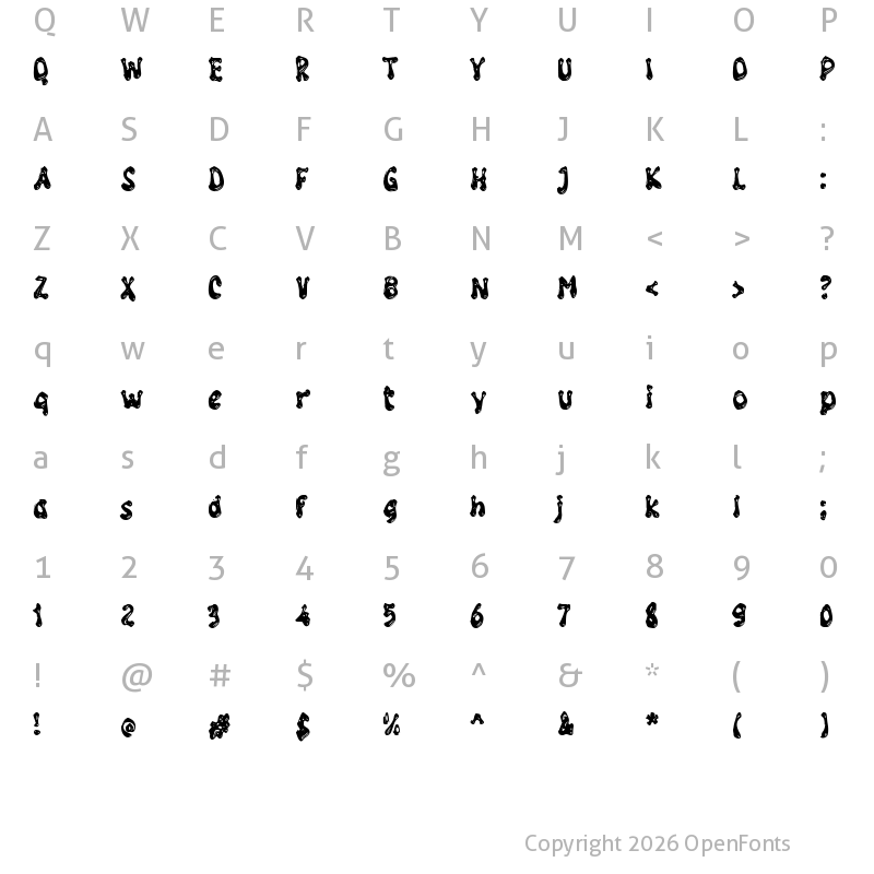 Character Map of g Groovy Gold Regular