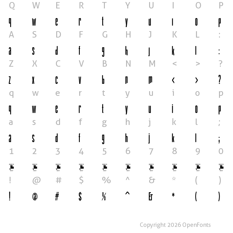 Character Map of gAbAcHiTA FFP Regular