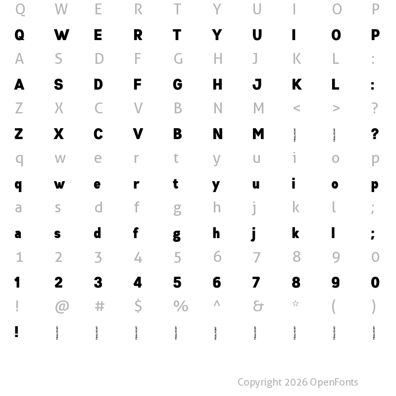 Character Map of Gabriel Sans Cd-Trial Black