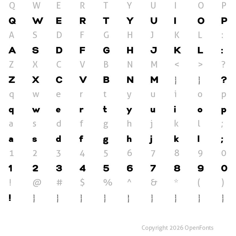 Character Map of Gabriel Sans-Trial Black