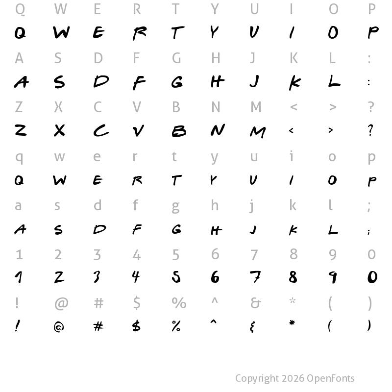 Character Map of Gabriel Weiss' Friends Font Regular