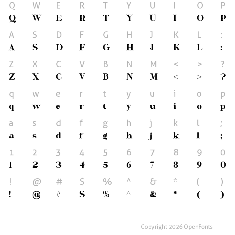 Character Map of Gabton Malgora Regular