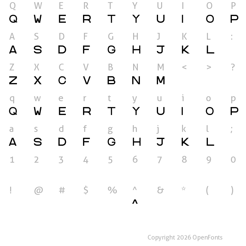 Character Map of GACCO Regular