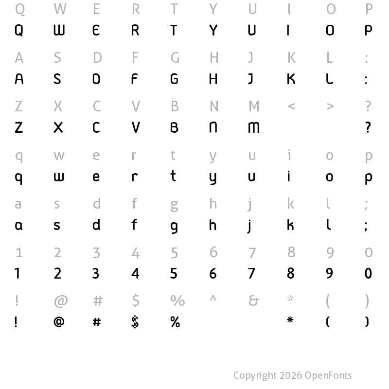 Character Map of Gadaj Regular
