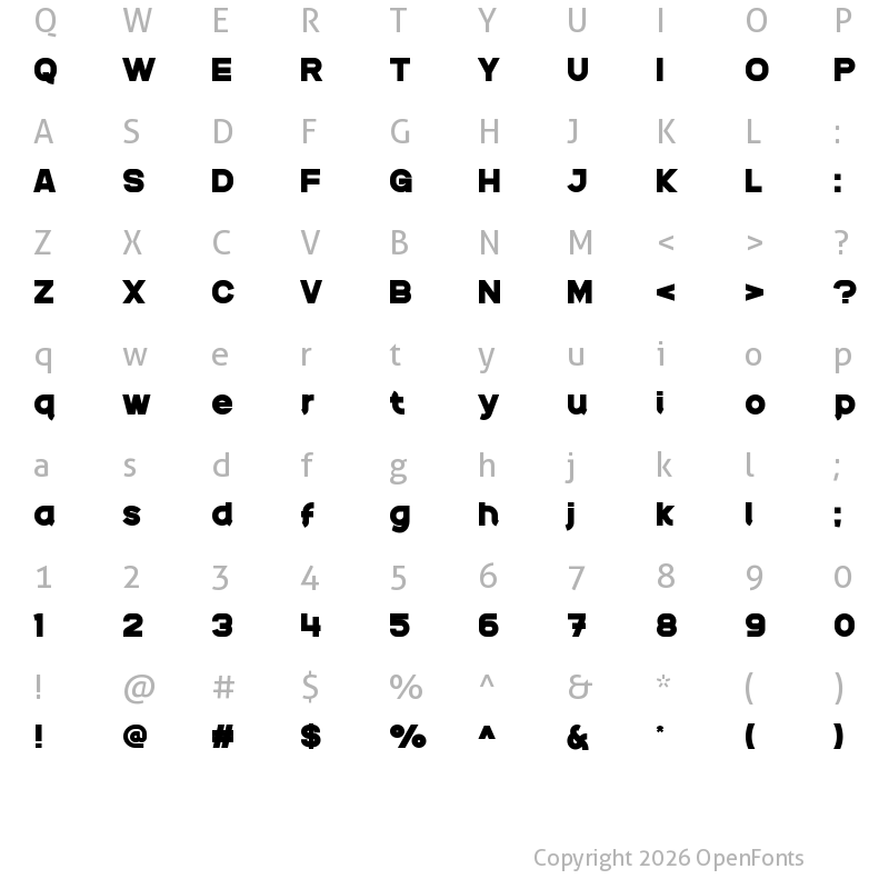 Character Map of Gadeg Bold