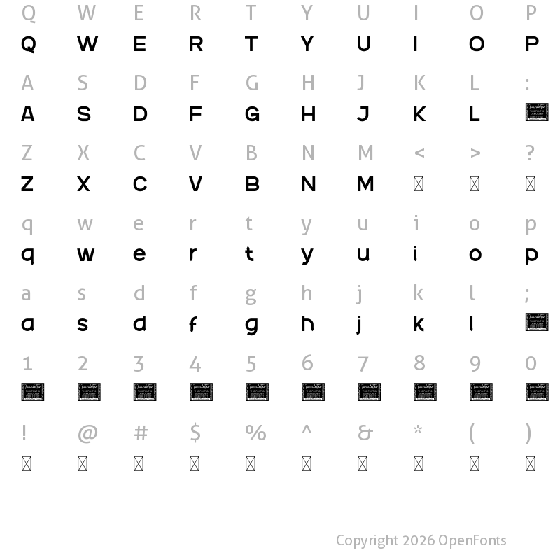 Character Map of Gadeg Reg Personal