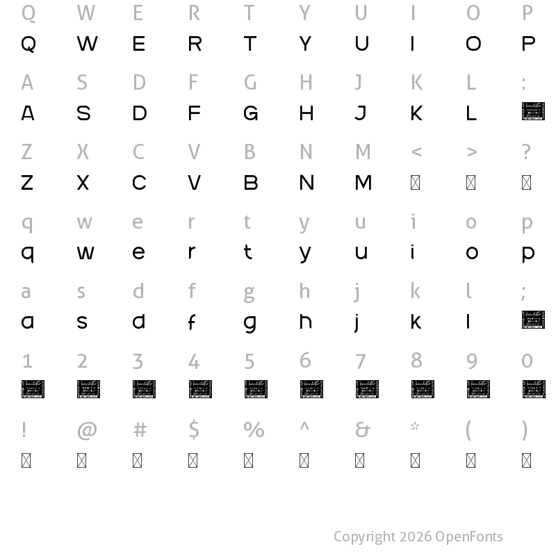 Character Map of Gadeg Thin Personal