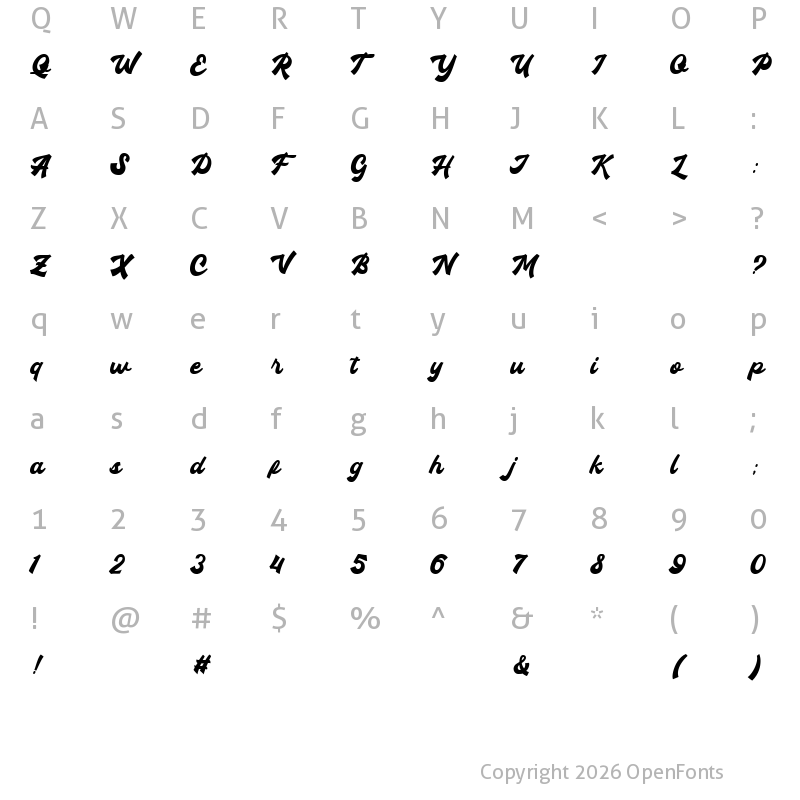 Character Map of Gading Retro Regular